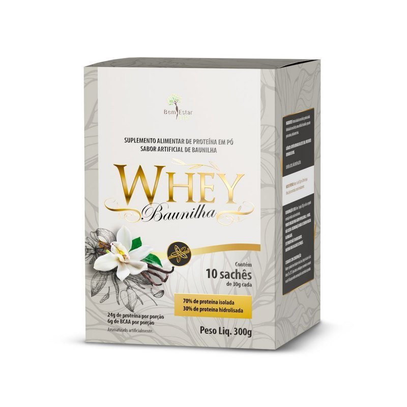 WHEY PROTEIN BAUNILHA SACHE CAIXA 300 GR, *70% ISOLADO / 30% HIDRIOLISADO*